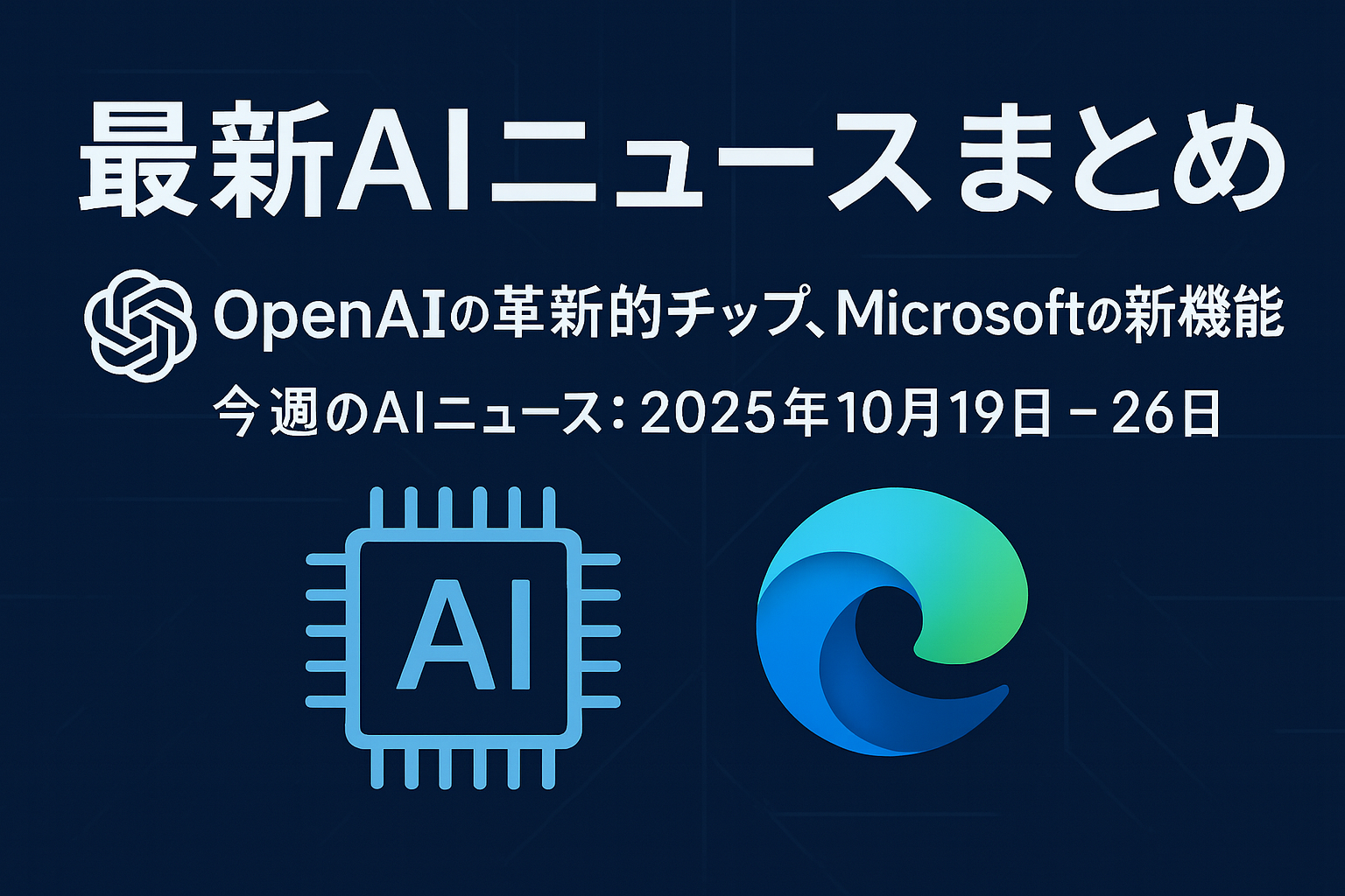 最新AIニュースまとめ:OpenAIの革新的チップ、Microsoftの新機能 - 2025年10月